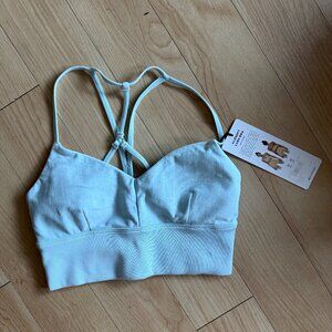 NWT ALO YOGA ALOSOFT LAVISH LUSH SPORTS BRA POWDER BLUE HEATHER SIZE XS